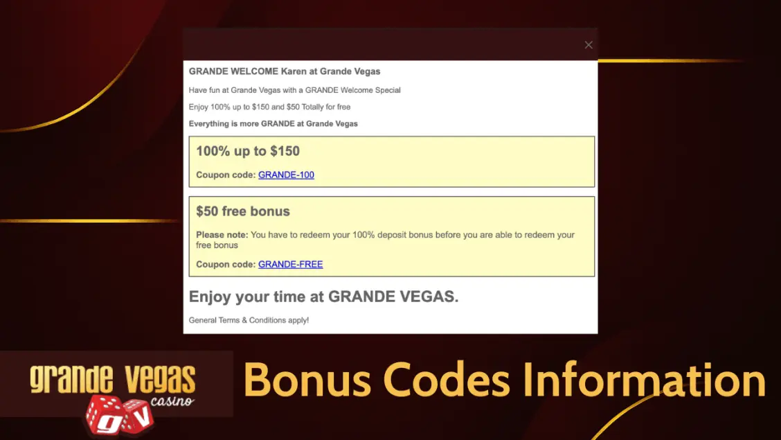 login Grande Vegas casino