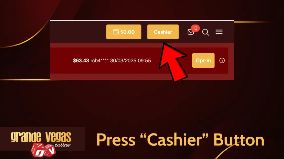 Grande Vegas casino cashier